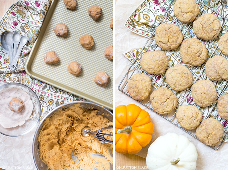 Pumpkin Snickerdoodle Cookies | On Sutton Place